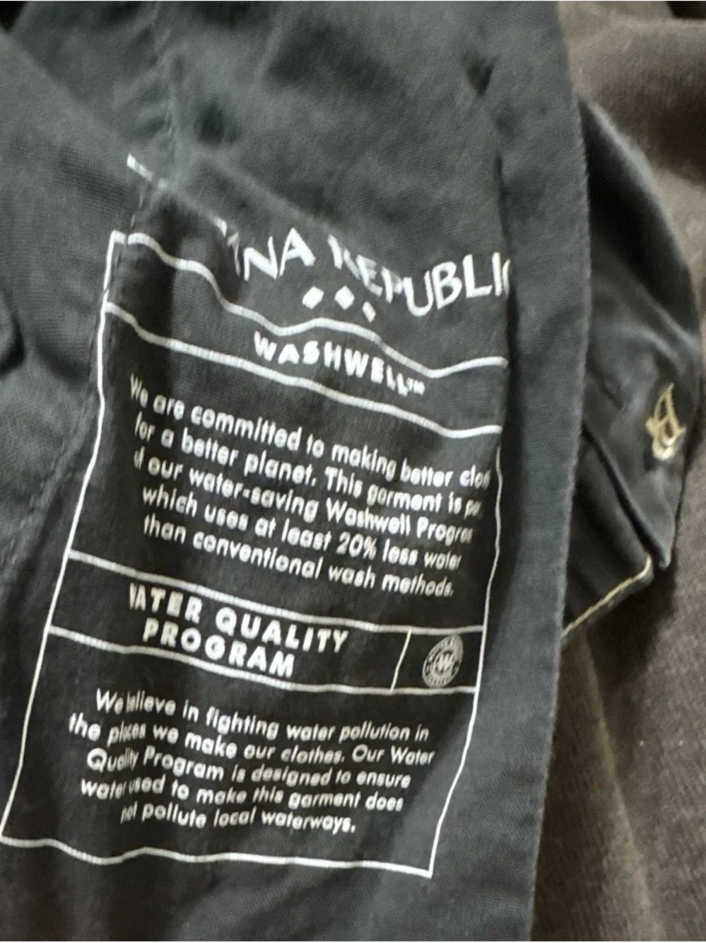 Banana Republic Men's Lived In Chino Slim Fit Dark Gray 32W 30L